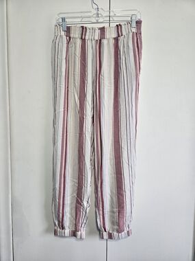 American Eagle Striped‎ Jogger Pants Womens Large Pull On Boho Wide Leg Lounge